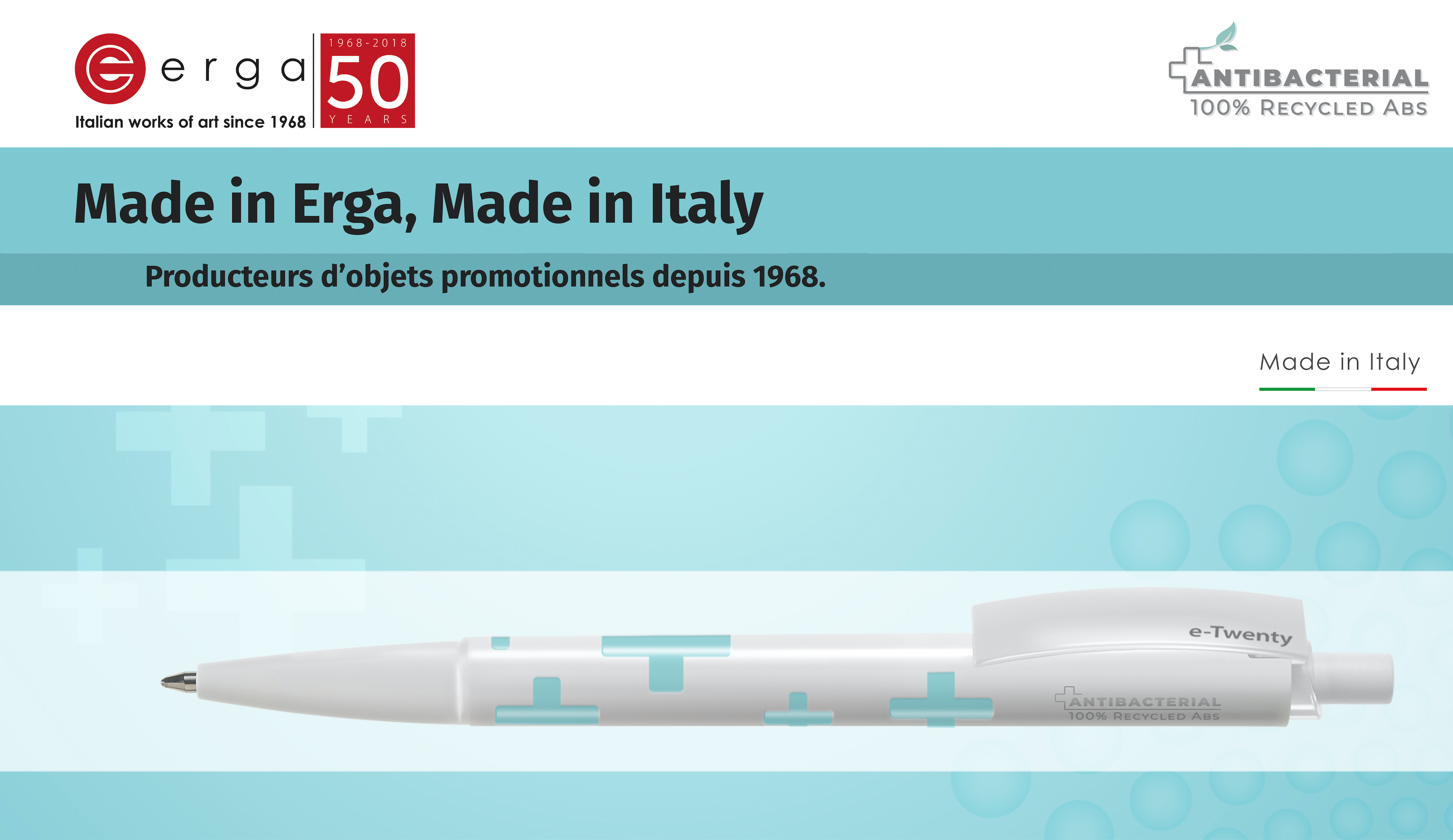ANTIBACTERIAL PENS MADE IN ITALY BY ERGA
